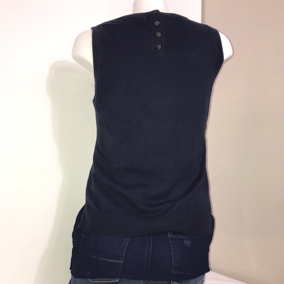 Banana Republic Navy Georgette Silk Sleeveless Top - Picture 6 of 10